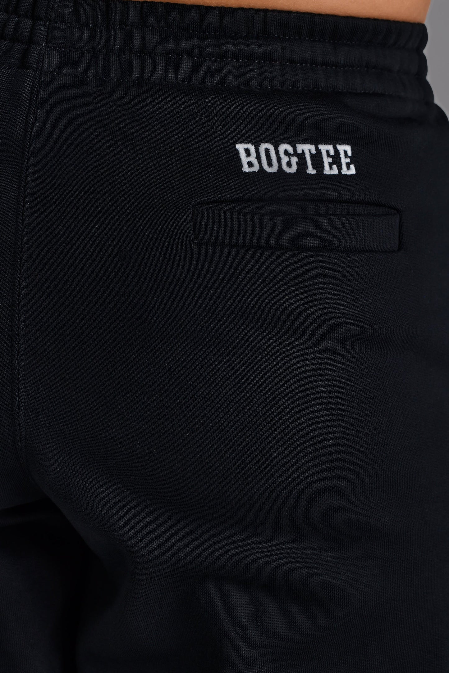 Soft Cotton Jersey Relaxed Mid-Rise Joggers in Black