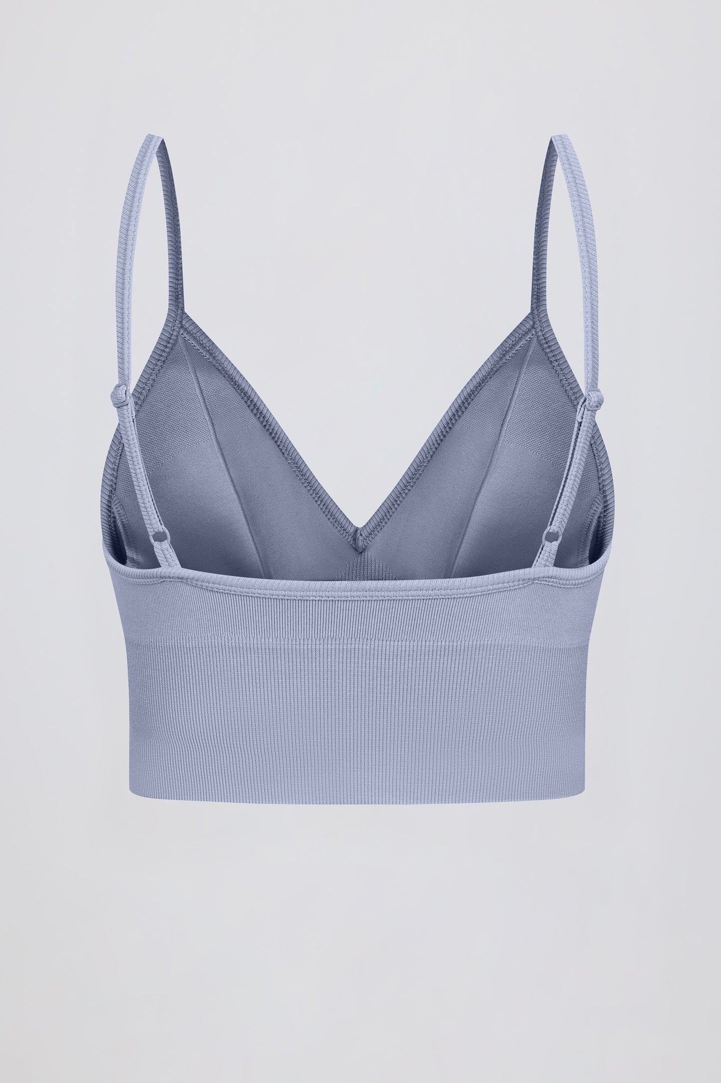 Define Luxe V-Neck Sports Bra in Blue Grey
