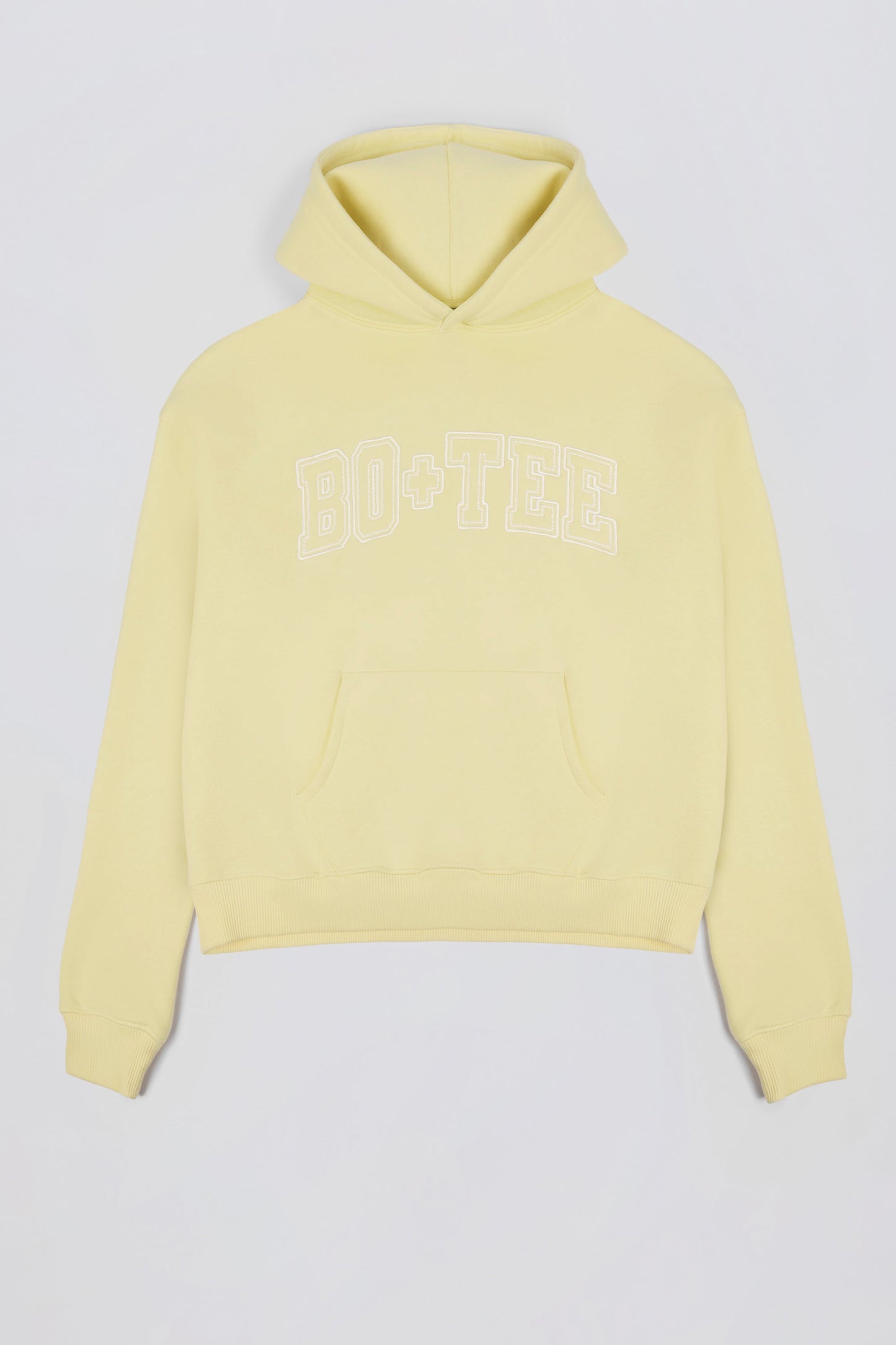 Oversized Appliqué Hoodie in Soft Yellow