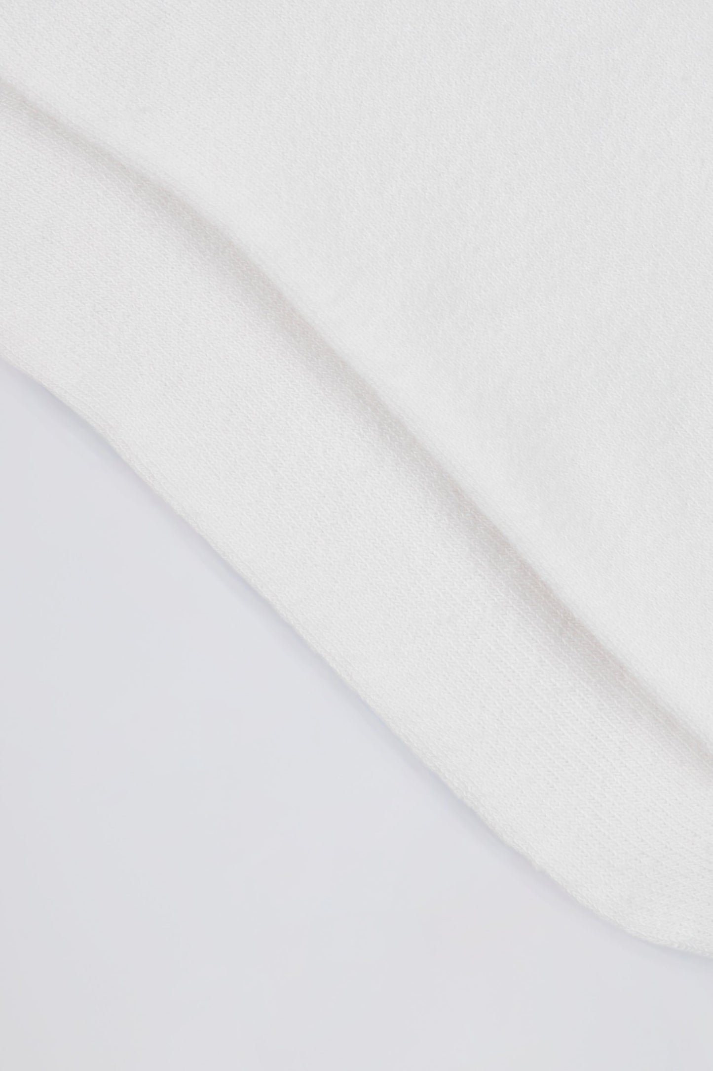 Ribbed Half-Crew Socks in White