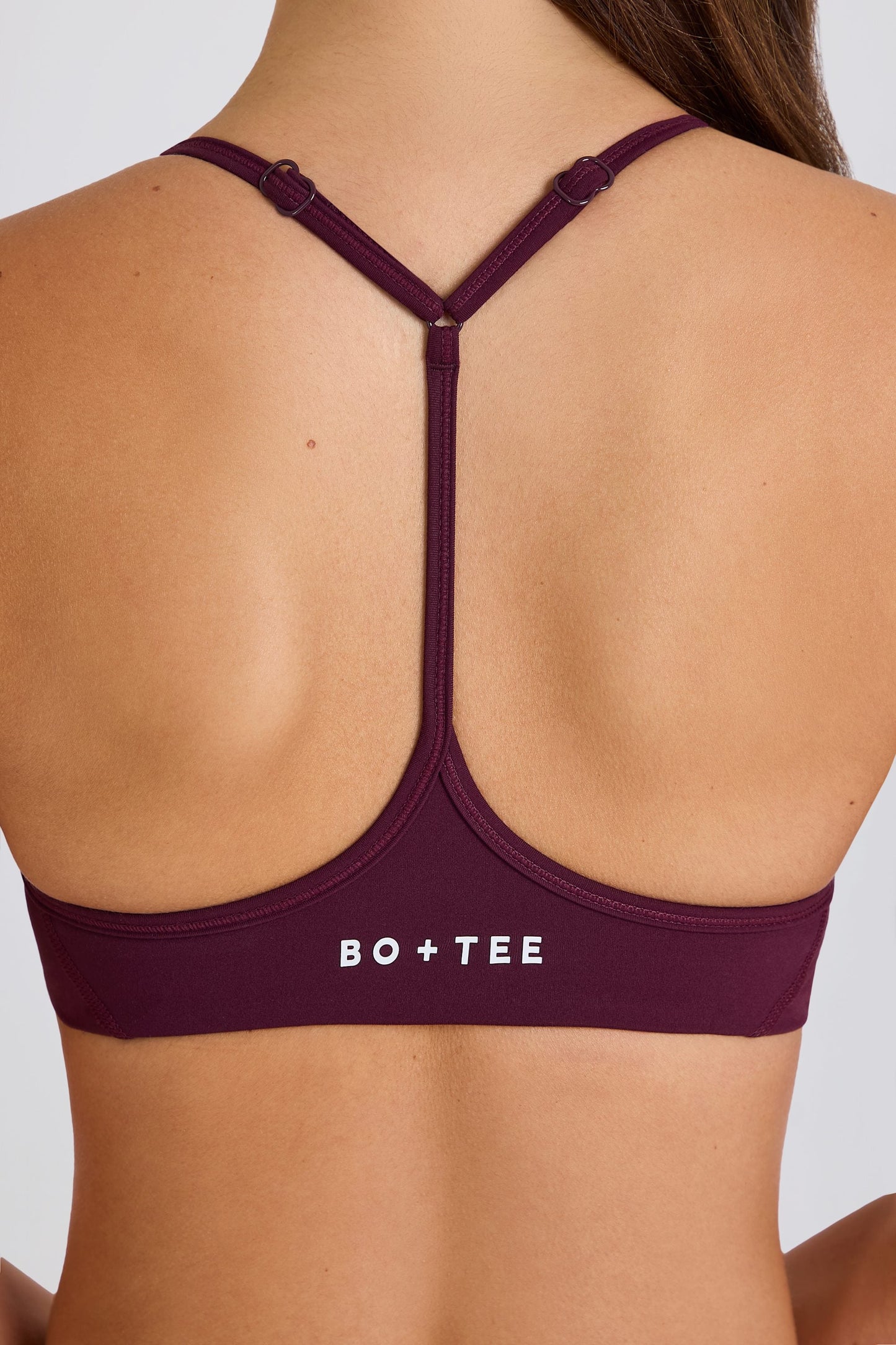 Soft Active Racerback Sports Bra in Burgundy