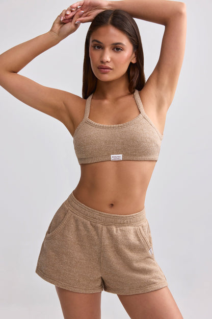 Terry Towelling Shorts in Mocha Brown