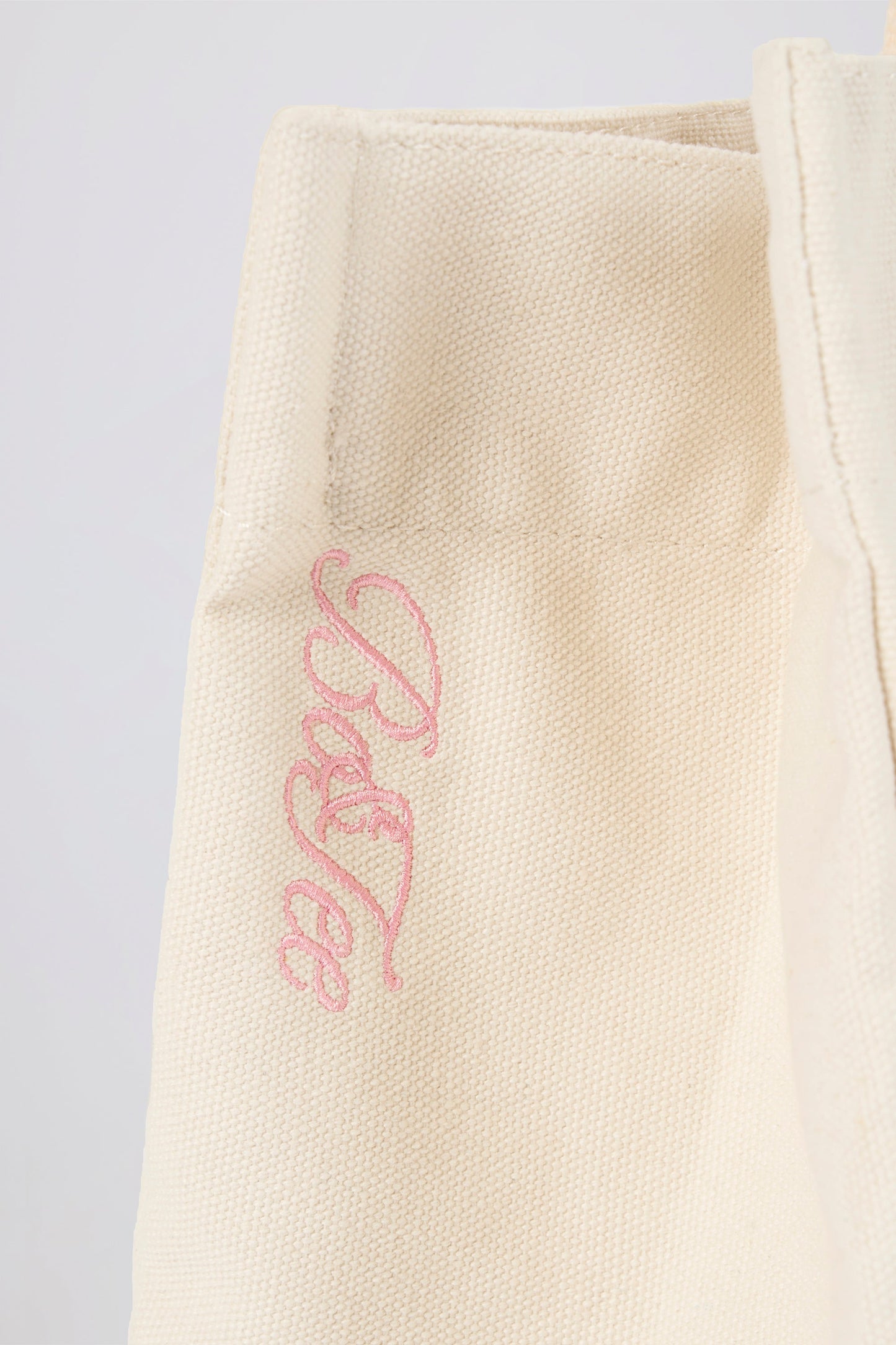 Oversized Canvas Tote Bag in Egg Shell