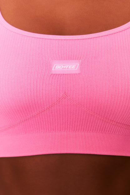 Ribbed Longline Vest in Candy Pink