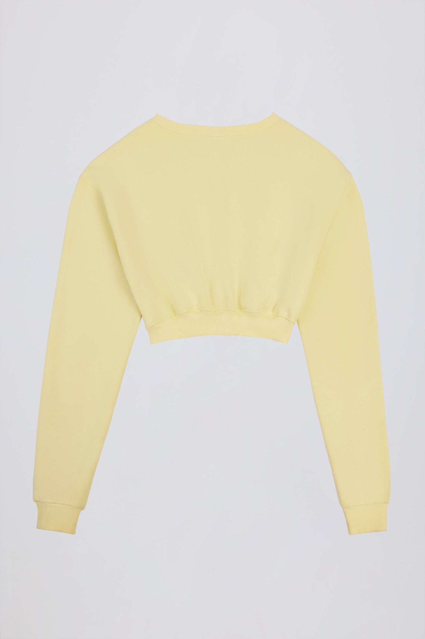 Button-Up Cropped Cardigan in Soft Yellow