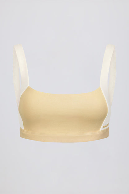 Contrast Sports Bra in Lemon Marl