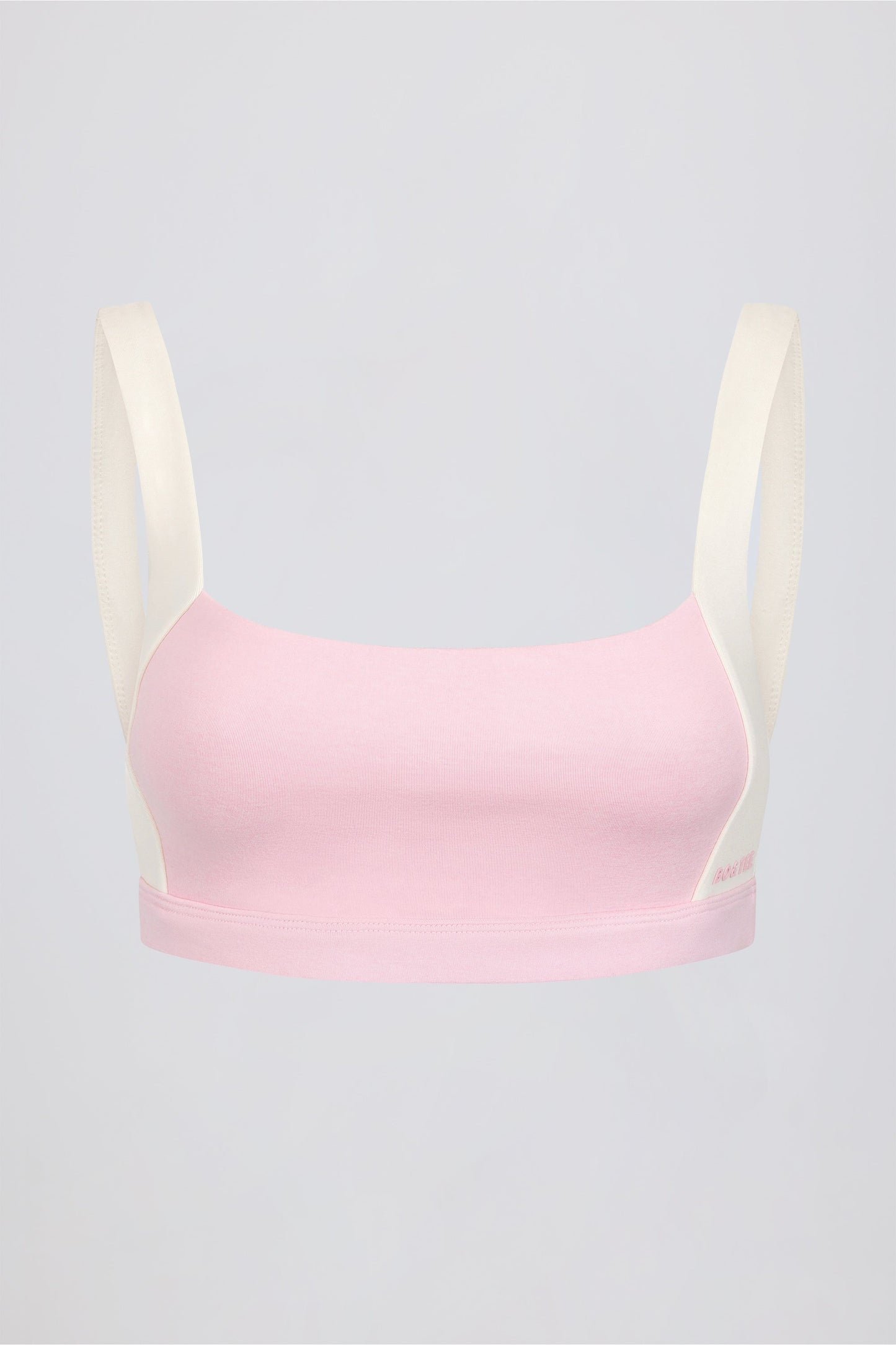 Contrast Sports Bra in Pale Pink Marl