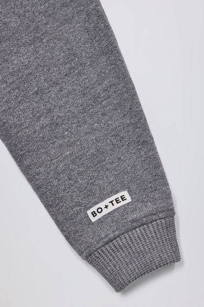 Cropped Zip-Up Hoodie in Dark Grey