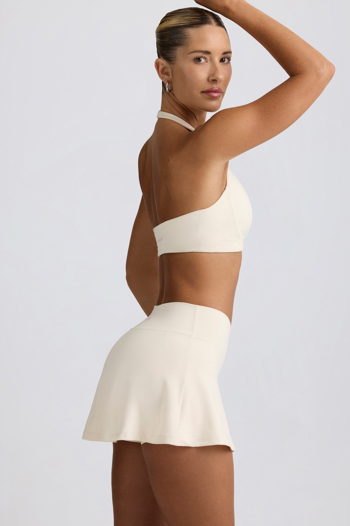 Crossover Mini Skort in Ivory Marl