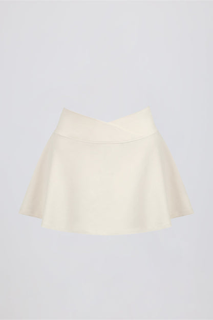 Crossover Mini Skort in Ivory Marl