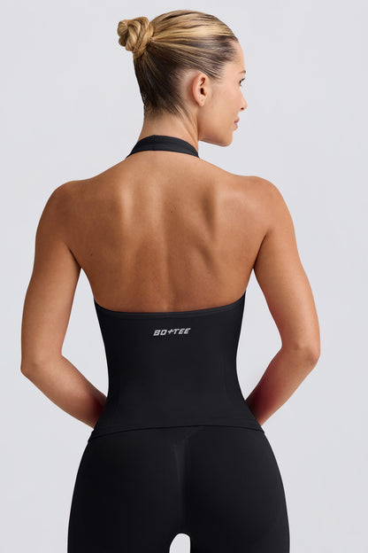 Define Luxe Halterneck Tank Top in Black