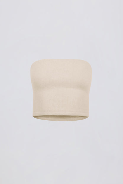 Brushed Jersey Bandeau Top in Ecru
