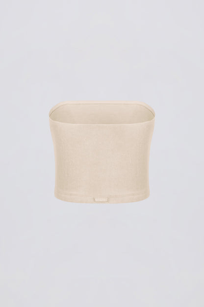 Brushed Jersey Bandeau Top in Ecru