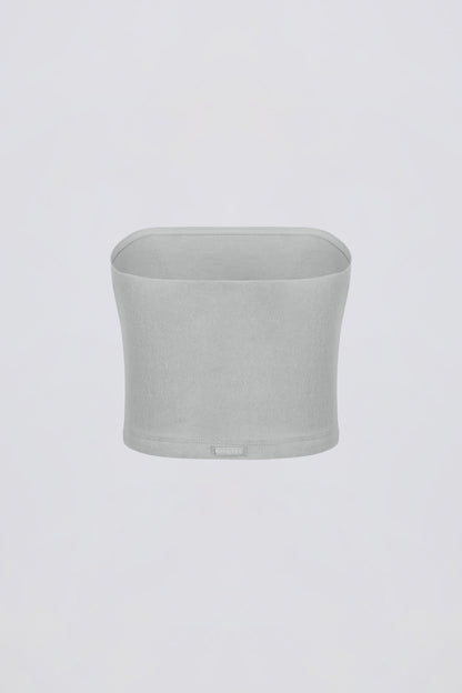 Brushed Jersey Bandeau Top in Fog Grey