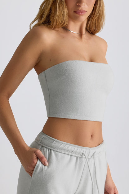 Brushed Jersey Bandeau Top in Fog Grey