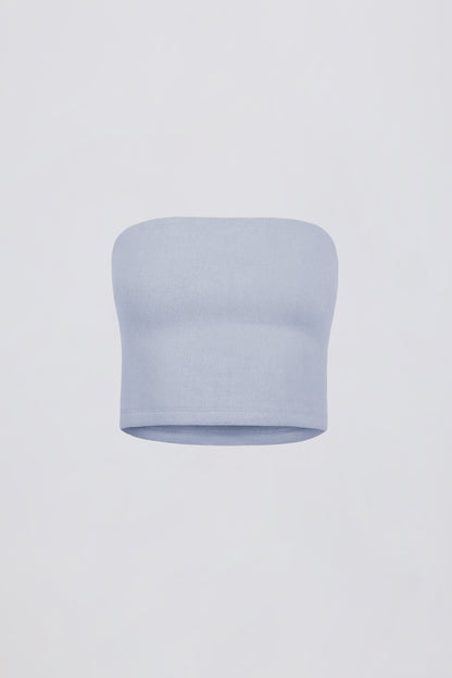 Brushed Jersey Bandeau Top in Soft Blue