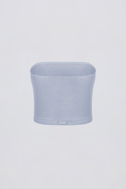 Brushed Jersey Bandeau Top in Soft Blue