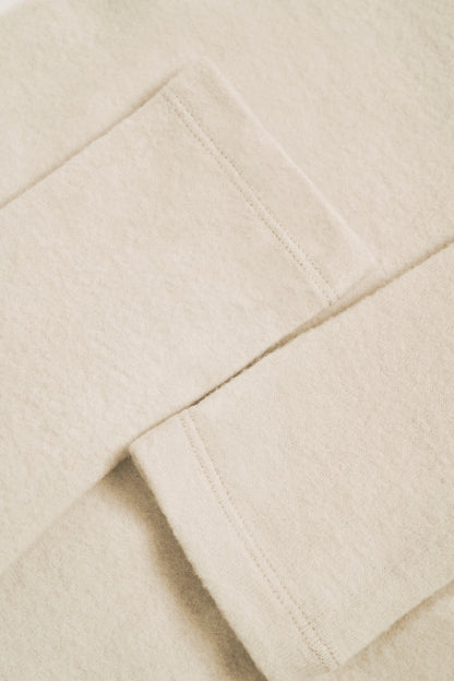 Brushed Jersey Wrap Crop Top in Ecru