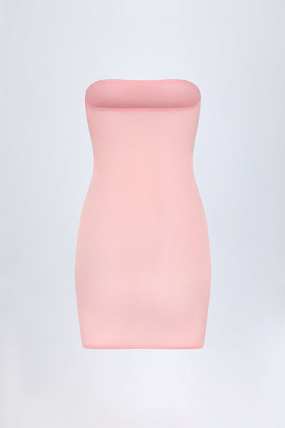 Soft Mesh Mini Slip Dress in Pink