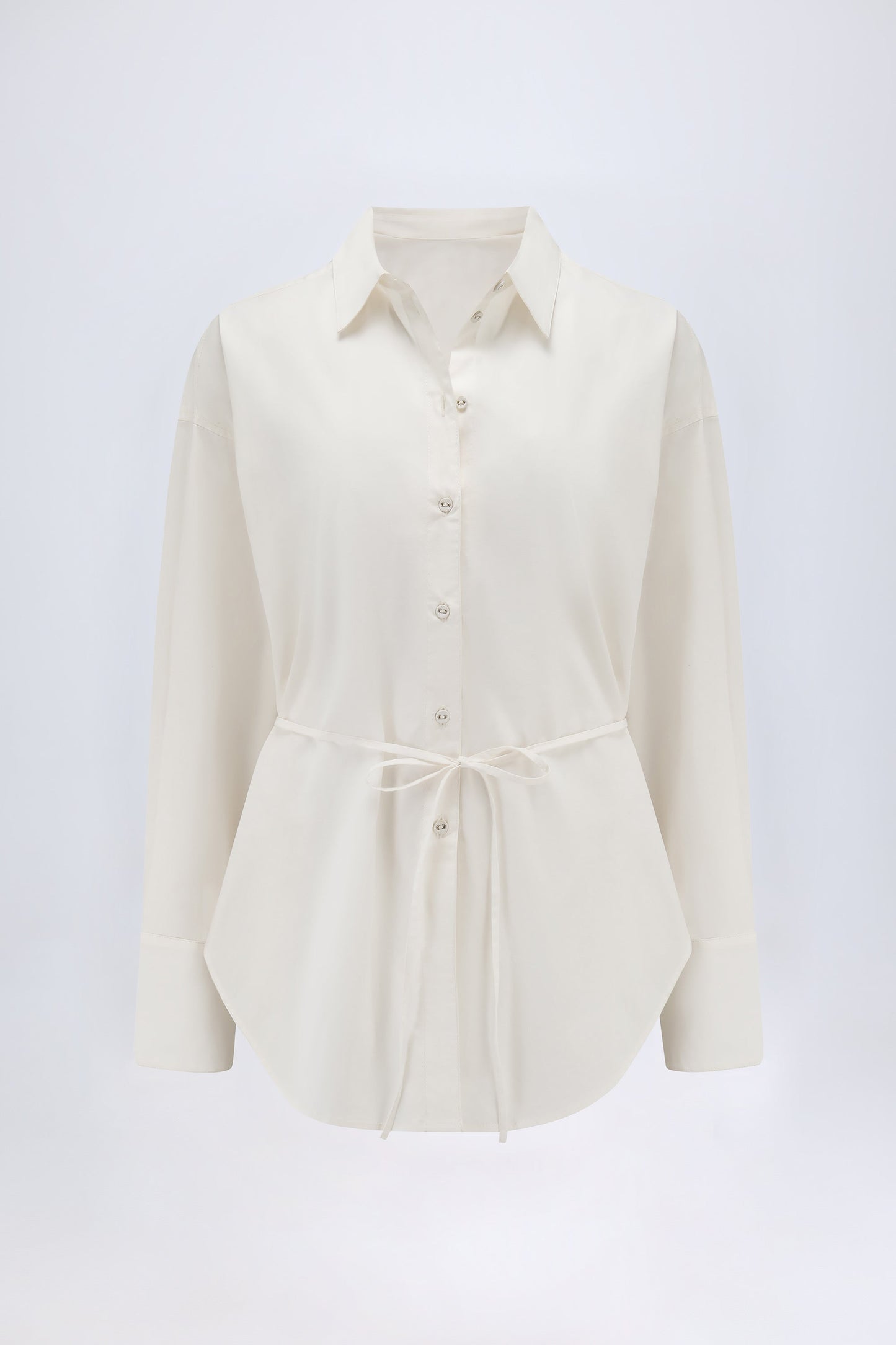Oversized Cotton-Poplin Shirt in White