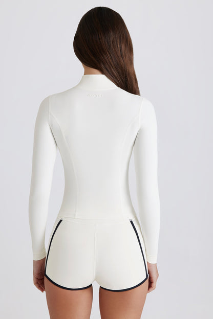 Soft Active Zip-Up Jacket in Ivory