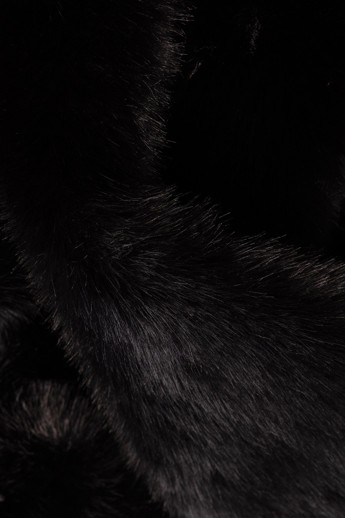 Faux Fur Tie-up Sleeves in Black