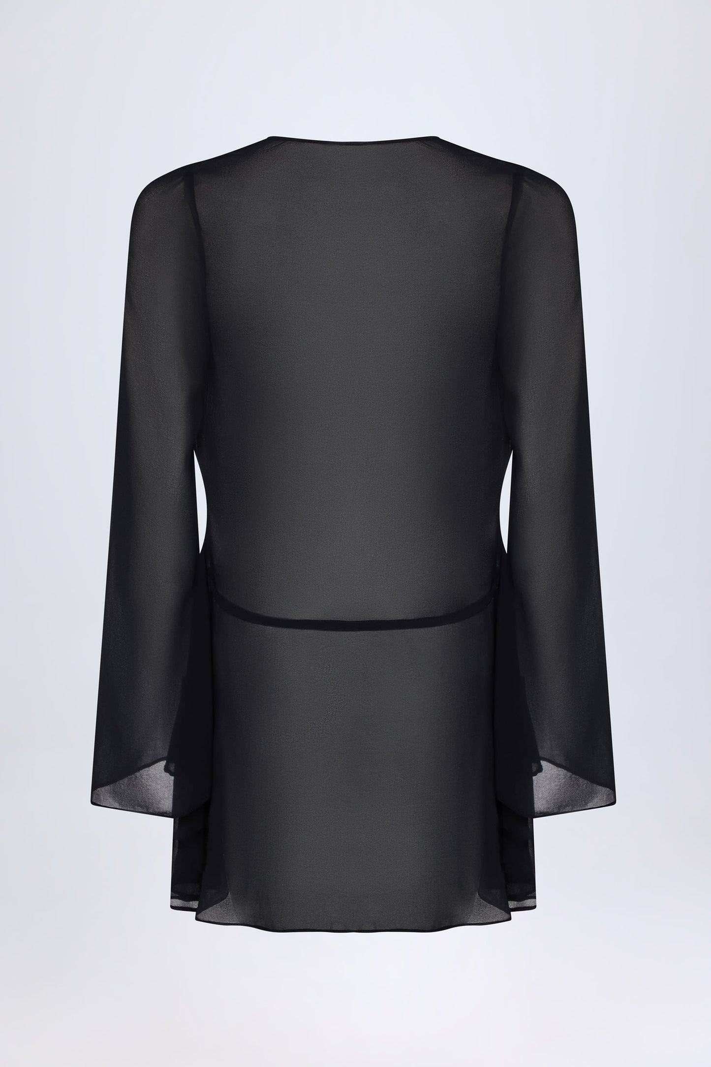 Cowl-Neck Mini Dress in Black