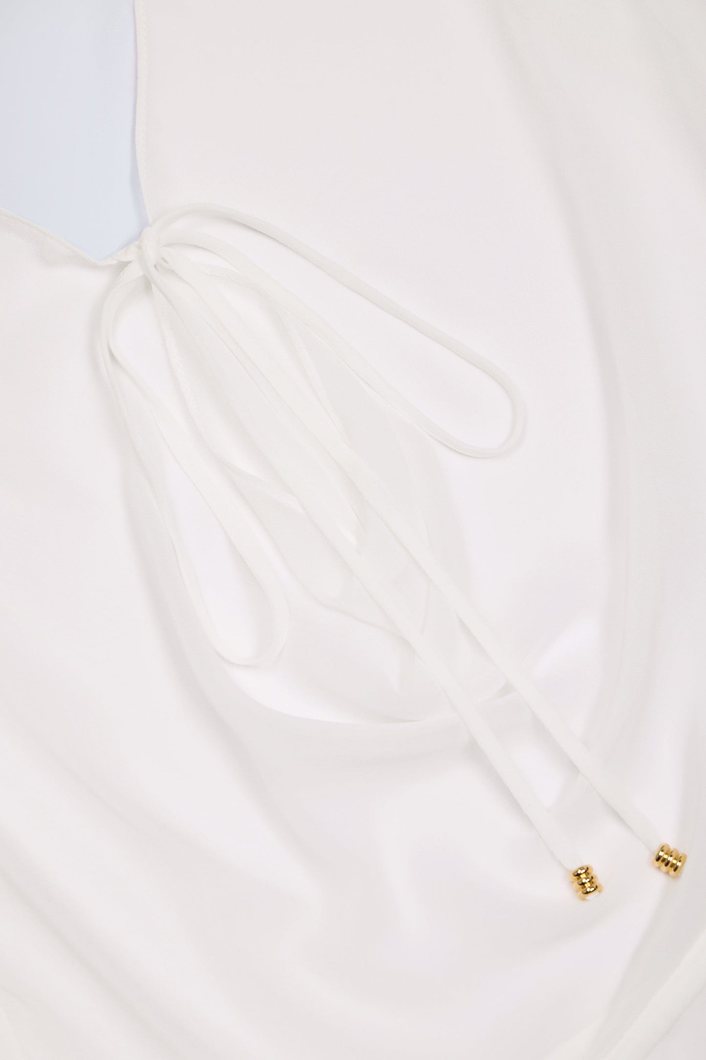 Cowl-Neck Mini Dress in White