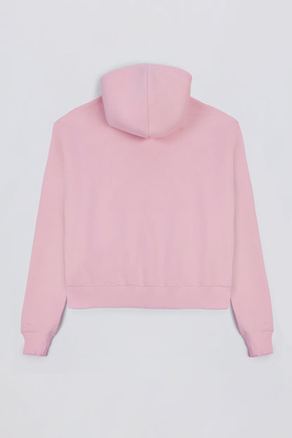 Oversized Appliqué Hoodie in Powder Pink