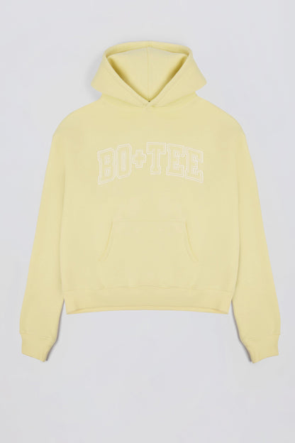Oversized Appliqué Hoodie in Soft Yellow