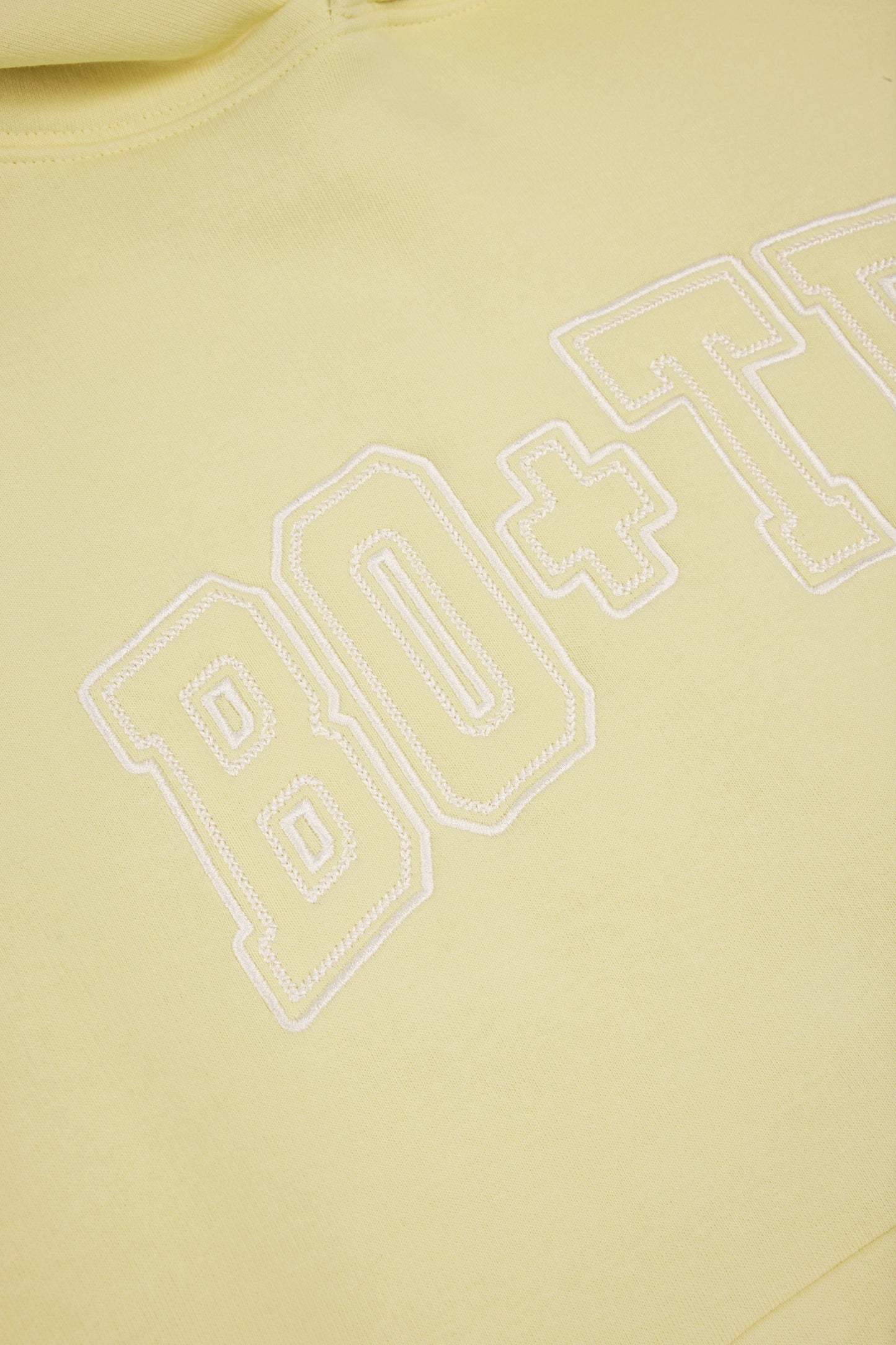 Oversized Appliqué Hoodie in Soft Yellow