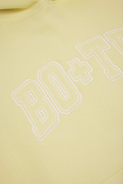 Oversized Appliqué Hoodie in Soft Yellow