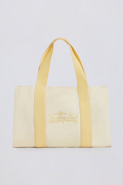 Oversized Canvas Tote Bag in Lemon
