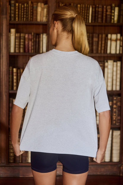 Oversized Cotton-Jersey T-Shirt in Grey Marl