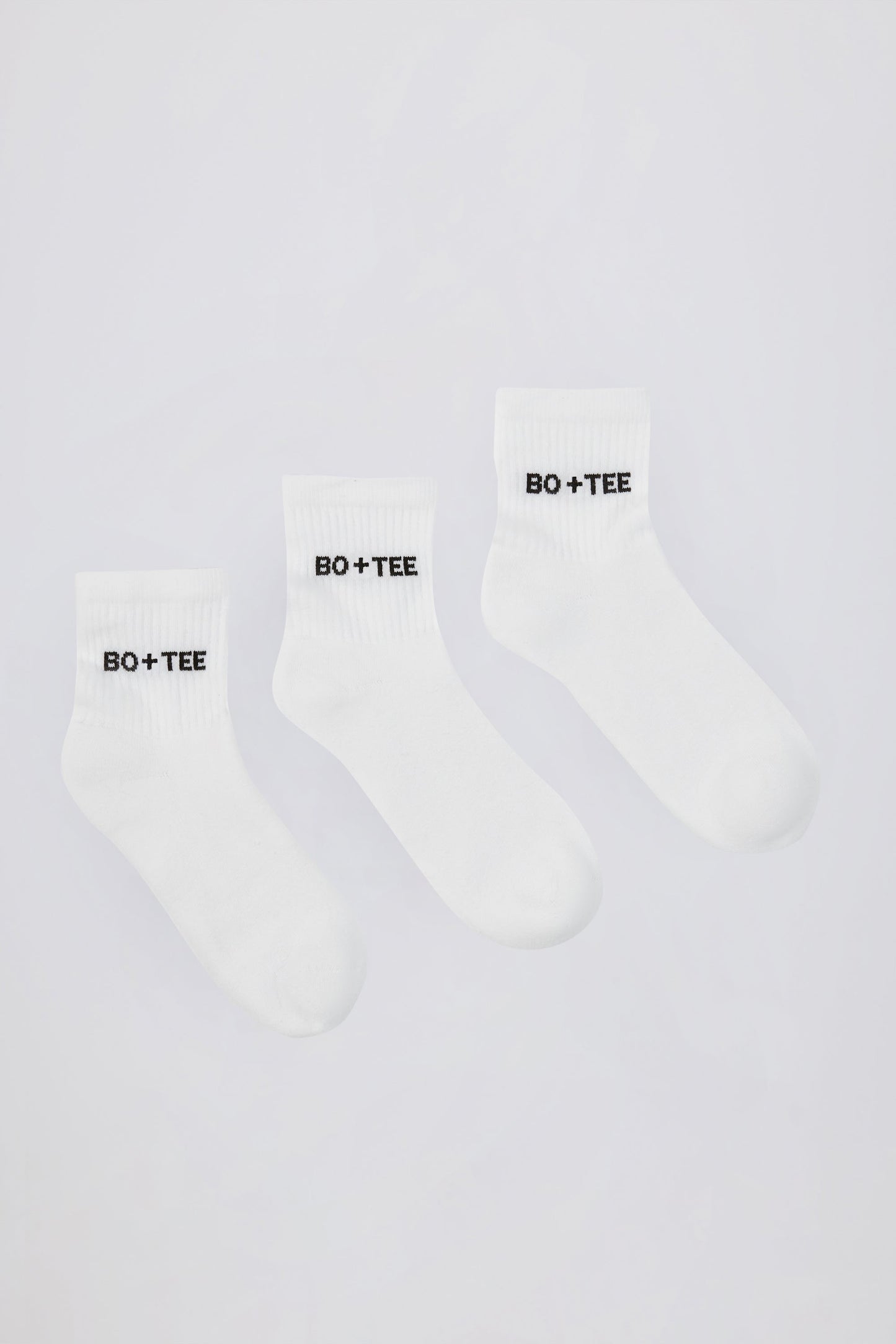 Ribbed Crew Sock Bundle in White