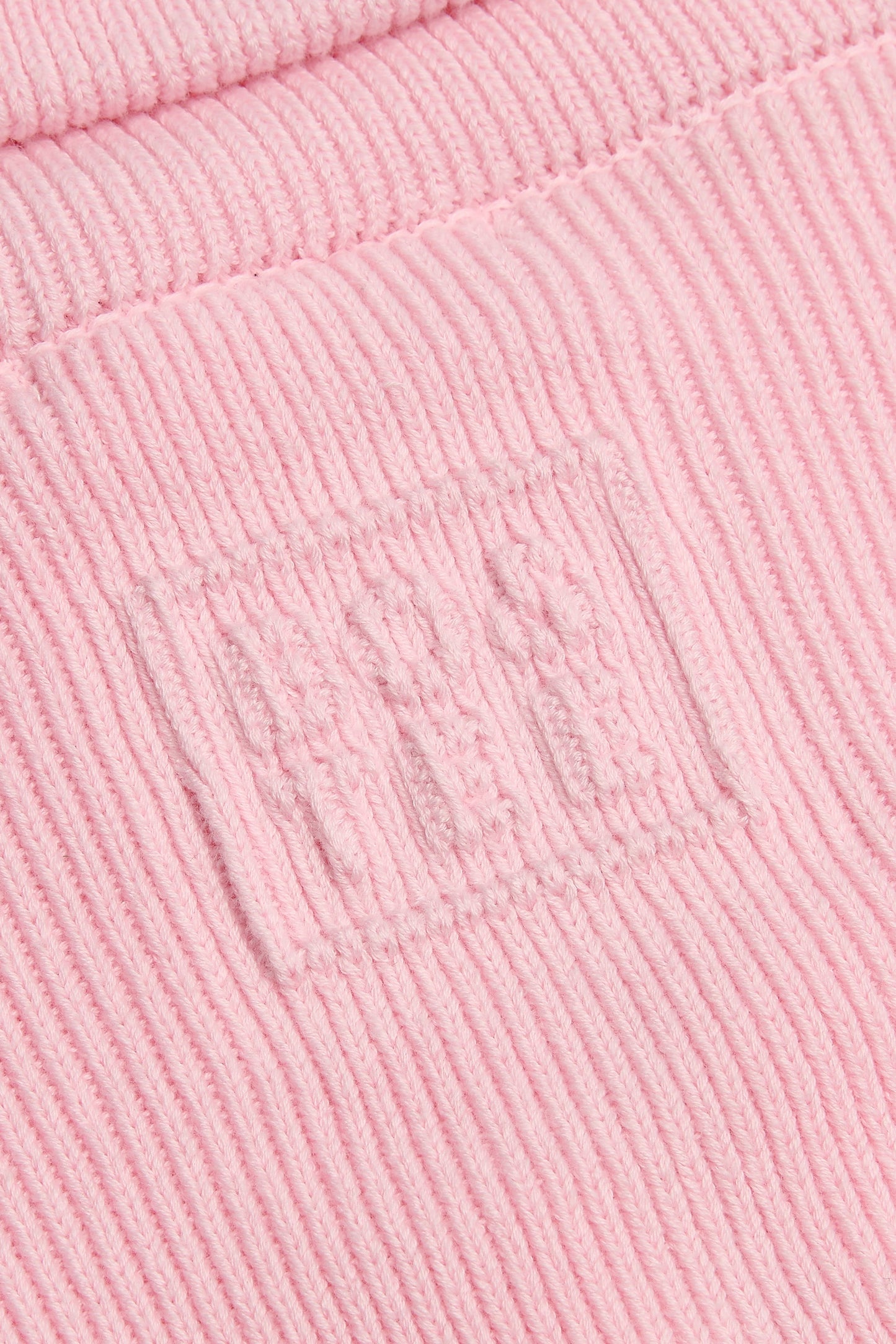 Ribbed-Knit Cropped Zip-Up Sweatshirt in Pale Pink