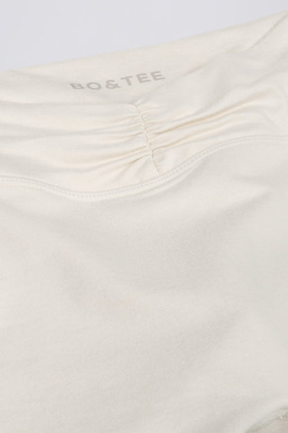 Ruched Mini Shorts in Ivory Marl
