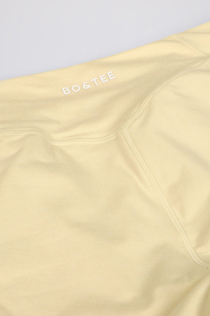 Ruched Mini Shorts in Lemon Marl