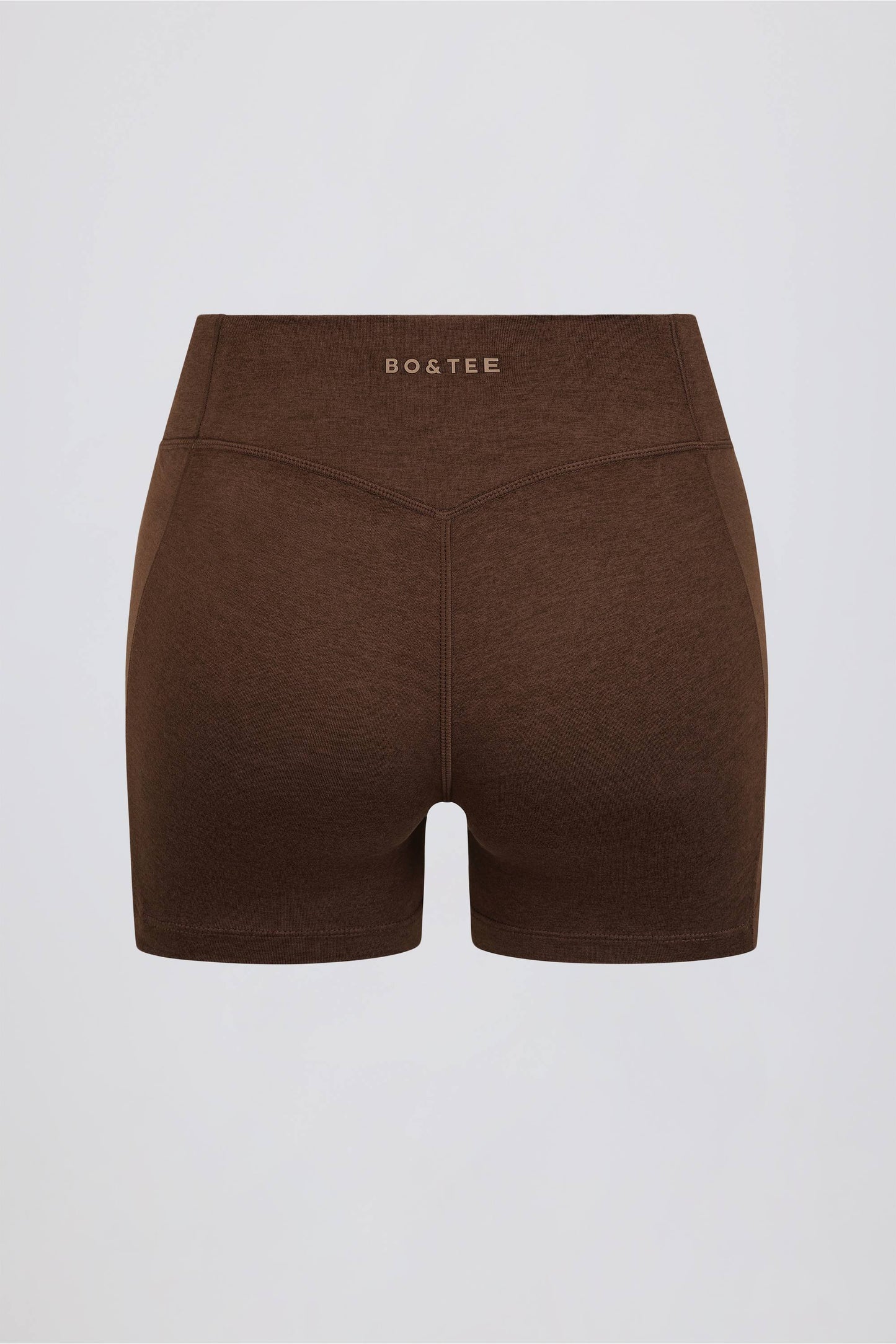 Ruched Mini Shorts in Pecan Marl