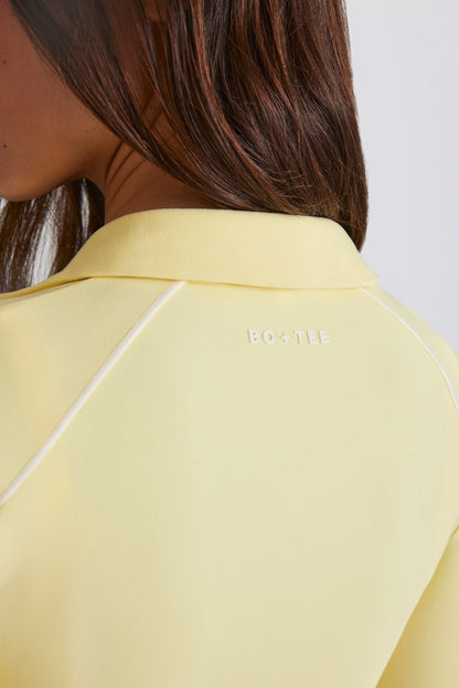 Soft Active Contrast Zip-Up Jacket in Lemon