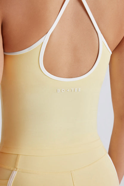 Soft Active Cross-Back Tank Top in Lemon