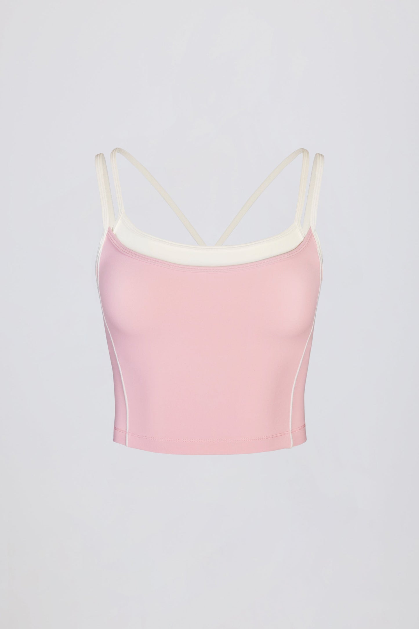 Soft Active Layered Tank Top in Powder Pink