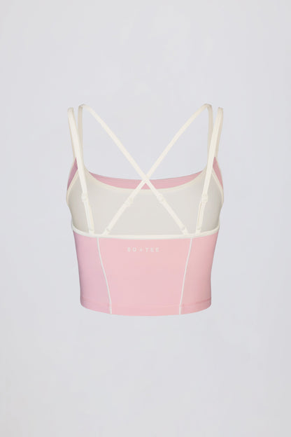 Soft Active Layered Tank Top in Powder Pink