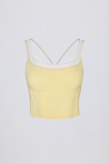 Soft Active Layered Tank Top in Soft Yellow