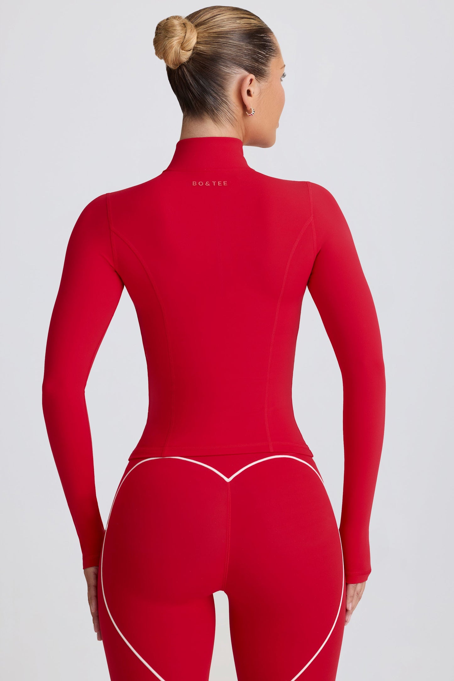 Soft Active Zip-Up Jacket in Hot Red