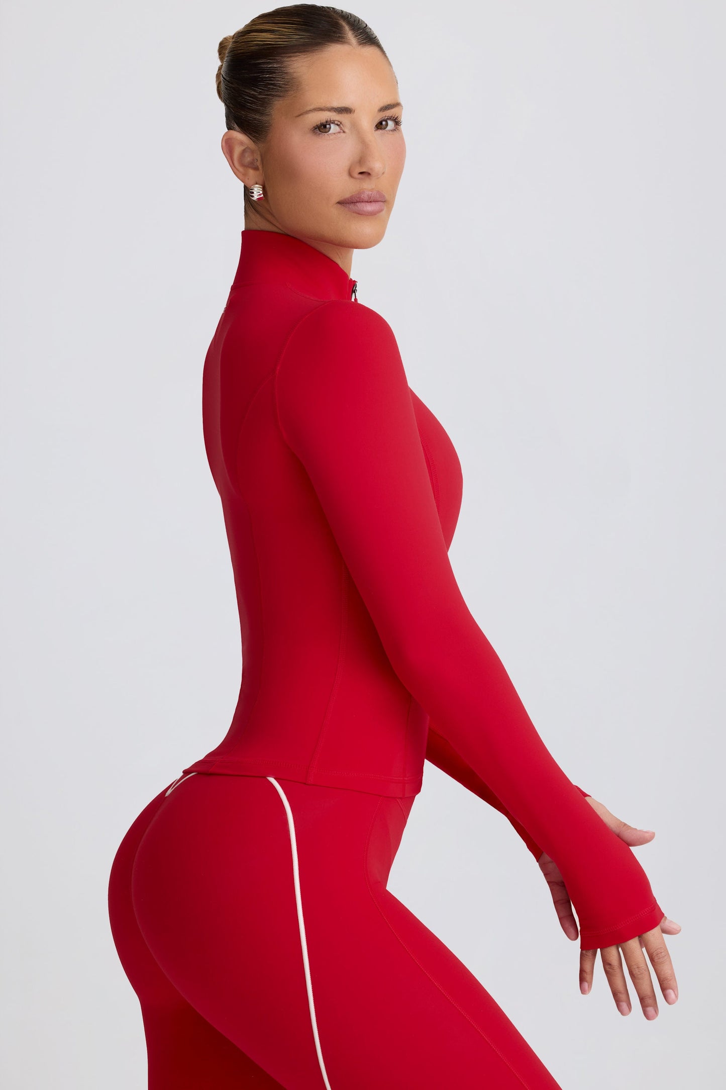 Soft Active Zip-Up Jacket in Hot Red