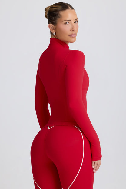 Soft Active Zip-Up Jacket in Hot Red
