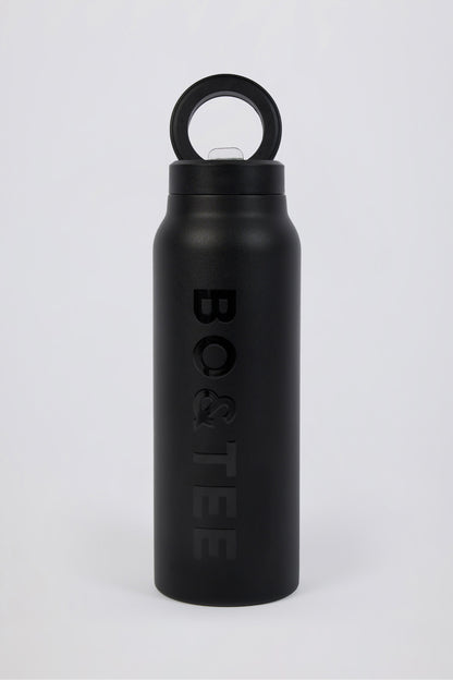 Magnetic Thermos-Insulated Stainless Steel Water Bottle in Black