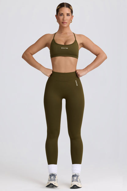 Super Sculpt Seamless Backless Sports Bra in Dark Green