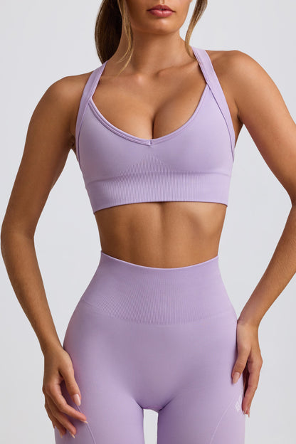 Super Sculpt Seamless Cross-Back Sports Bra in Soft Lilac